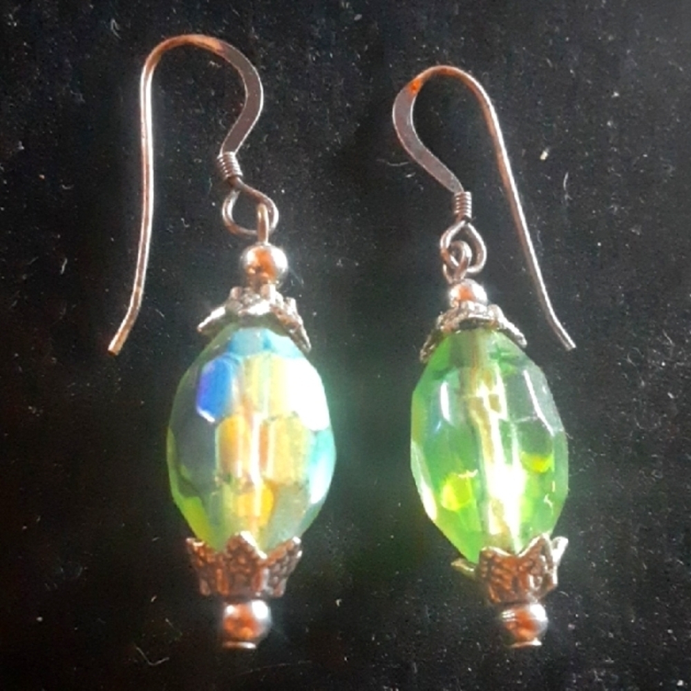Elegant Green Beaded Earrings